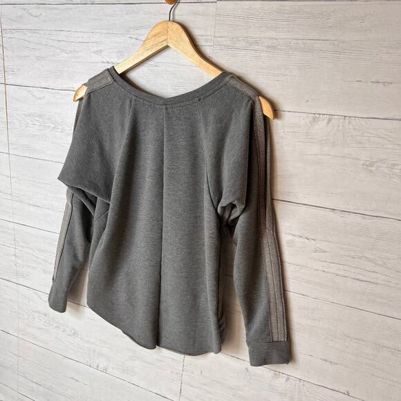 Anthropologie Dolan Sweatshirt Womens Size XS Gray Cold Shoulder Cotton Blend - Picture 9 of 12